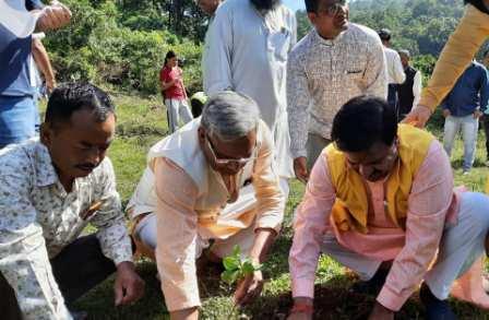 पूर्व सीएम त्रिवेन्द्र ने मोथरोवाला में किया वृक्षारोपण