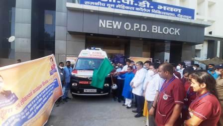 दुर्घटना के प्रति जनता को जागरूक करेगा ट्रामा रथ, स्वास्थ्य मंत्री ने दिखाई हरी झण्डी