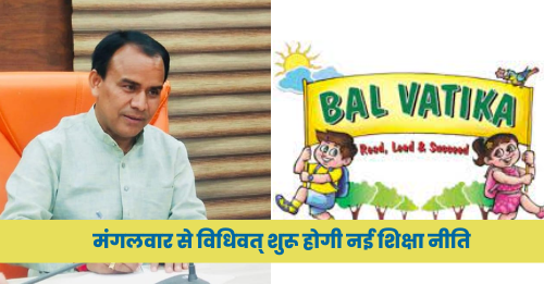 मंगलवार को राज्य में लागू होगी नई शिक्षा नीति, प्रथम चरण में पांच हजार आंगनबाड़ी केन्द्रों में शुरू होगी बालवाटिकाएं