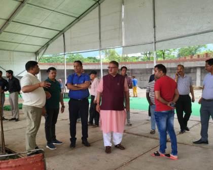 सैन्य धाम में प्रतिस्थापन समारोह की तैयारियों का सैनिक कल्याण मंत्री ने लिया जायजा